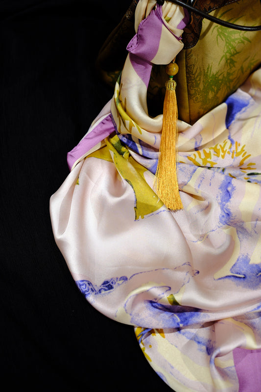 Silk Scarf – Watercolour Floral Oriental Style