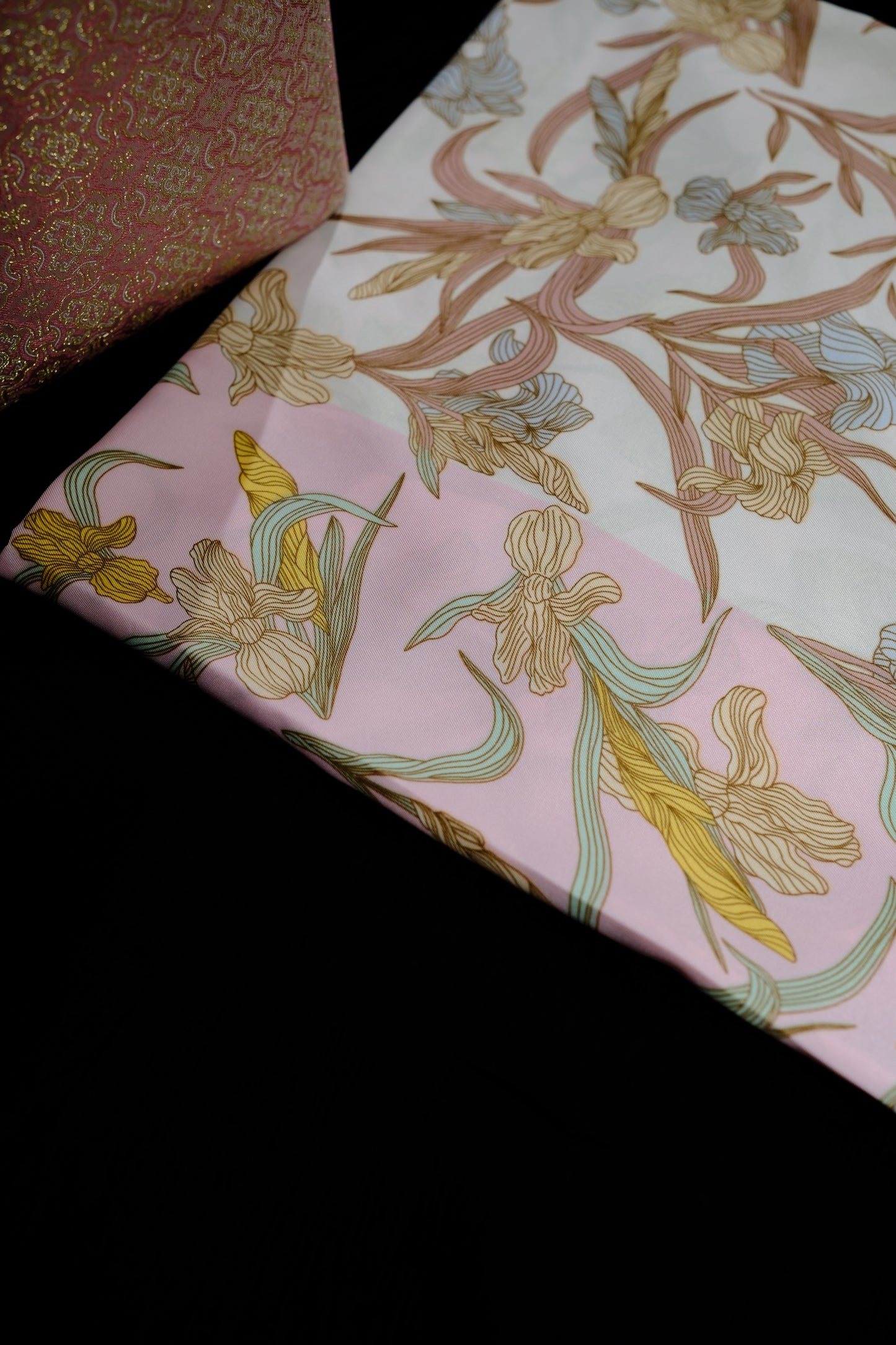 Silk Scarf – Pastel Floral Oriental Style