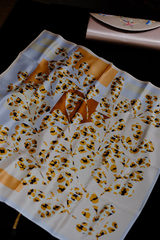 Leopard Bloom Silk Square Scarf
