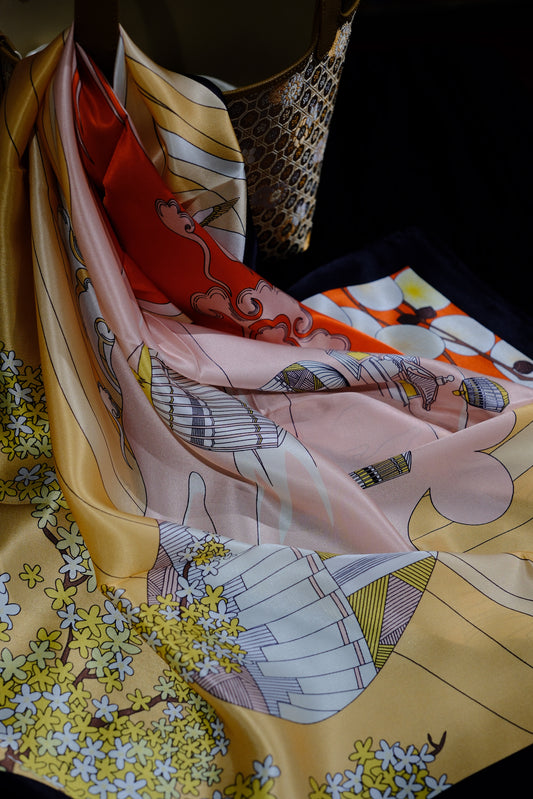 Heritage Landscape Square Silk Scarf