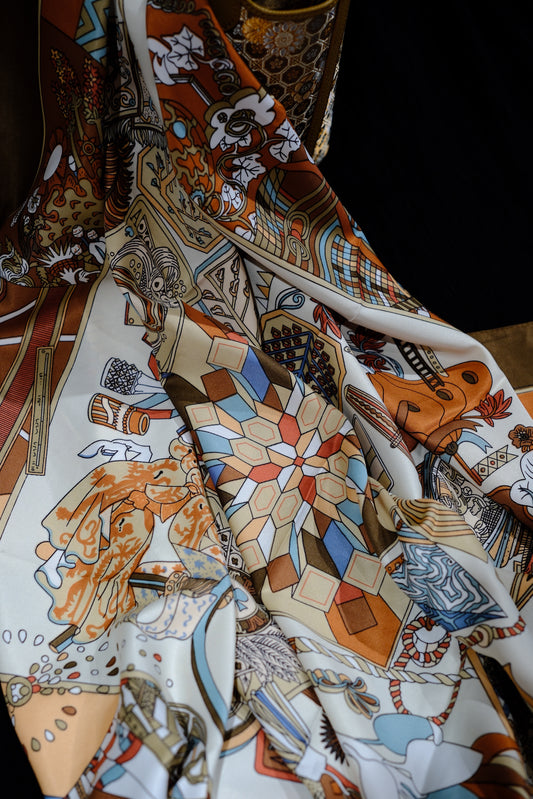 Heritage Motif Square Scarf
