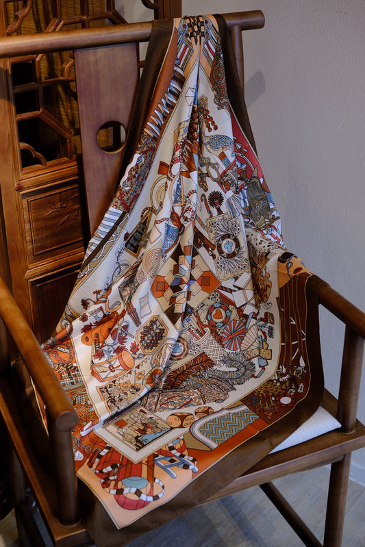 Heritage Motif Square Scarf